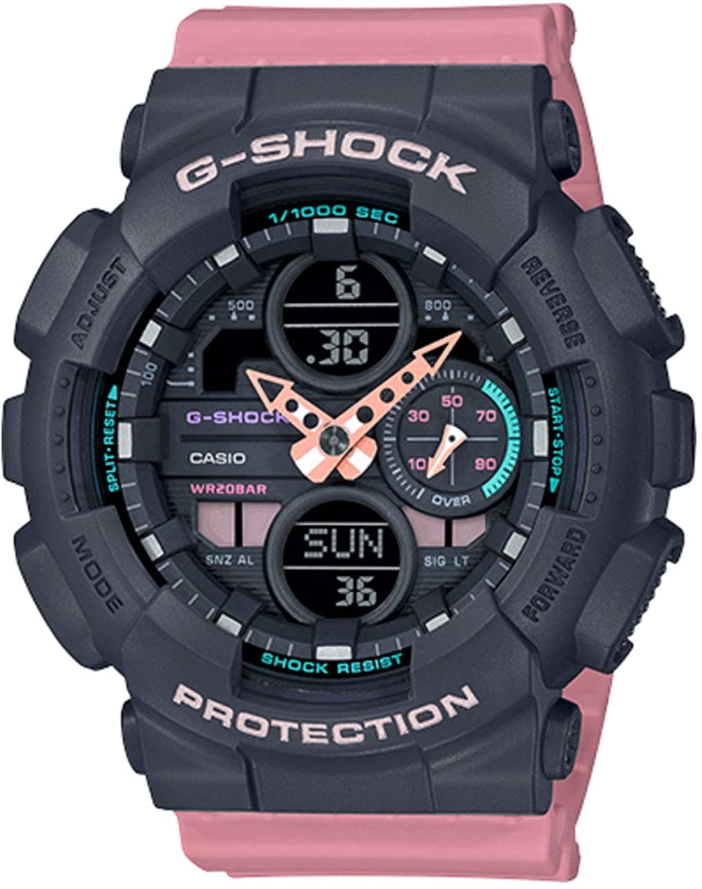 Casio G-Shock S-Series Pink Resin Band Watch (GMAS140-4A)