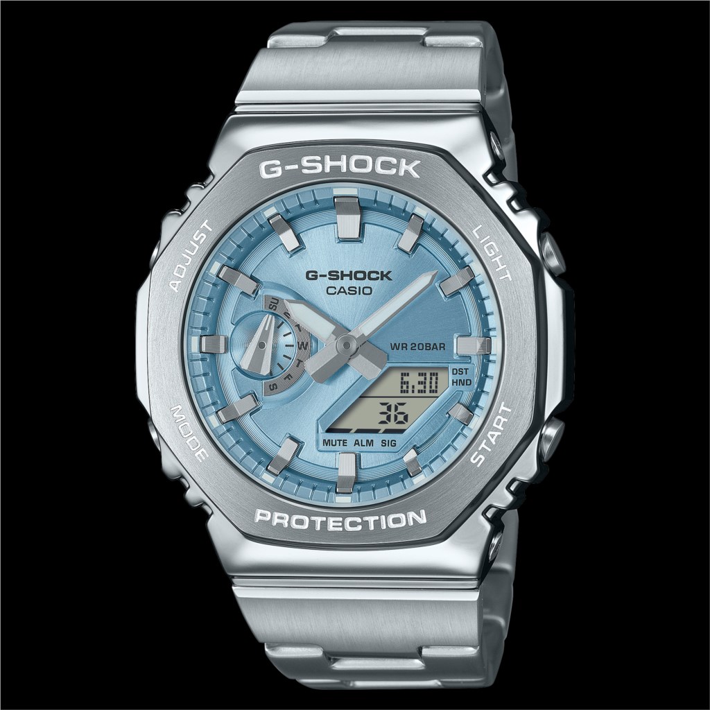 Casio G-Shock G-Steel Analog-Digital bLUE Dial Stainless Steel Watch 43mm ( GM2110D-2A)