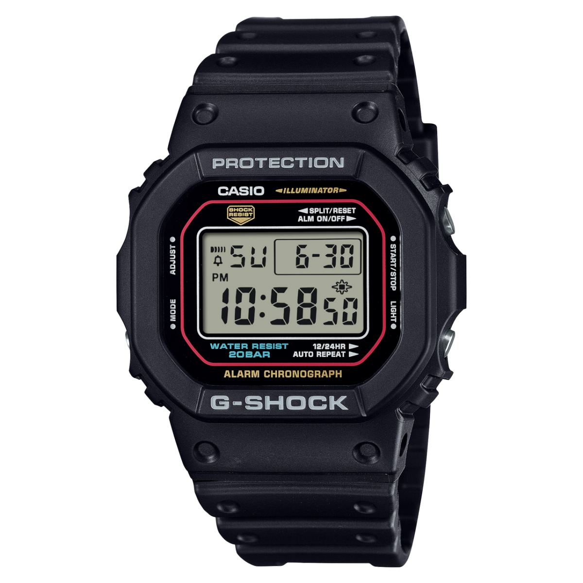 Casio G Shock Digital Watch In Black Resin, 43mm (DW5600RL-1)