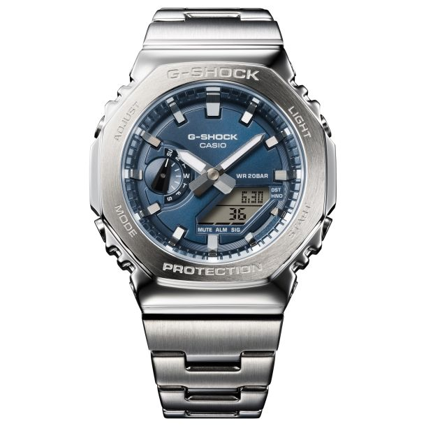 Casio G-Shock G-Steel GM2110D Analog-Digital Navy Blue Dial Stainless Steel Watch 43mm ( GM2110D-2B)