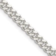 Sterling Silver 4 mm Diamond Cut Domed Curb Link  20 Inch Chain