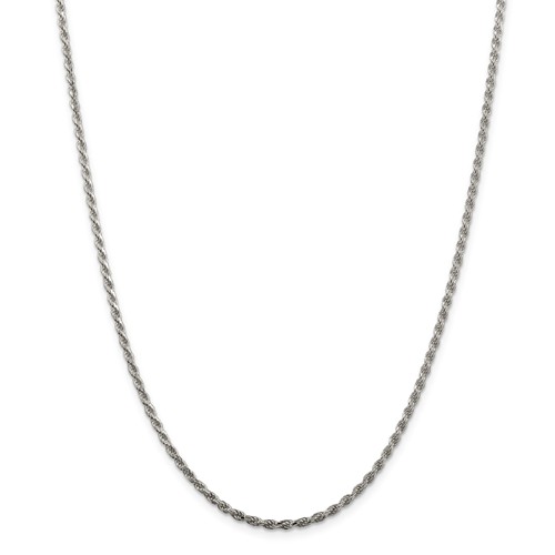 Sterling Silver 2.25 mm Diamond Cut Rope Chain 20