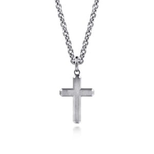 Gabriel & Co  Sterling Silver Brushed Cross Pendant Necklace
22 inch