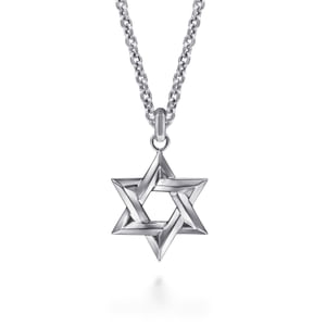 Gabriel & Co Sterling Silver Star Of David Pendant Necklace 
22 Inch