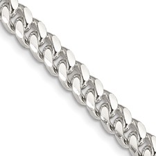 Sterling Silver 6.0 mm Domed Diamond Cut Curb Chain 20 Inch