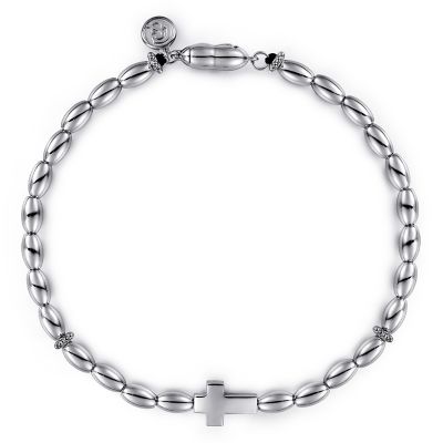 Gabriel & Co 925 Sterling Silver Beaded Cross Bracelet