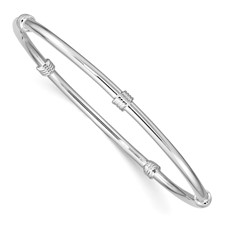 Sterling Silver 3.0 Mm Slip On Bangle