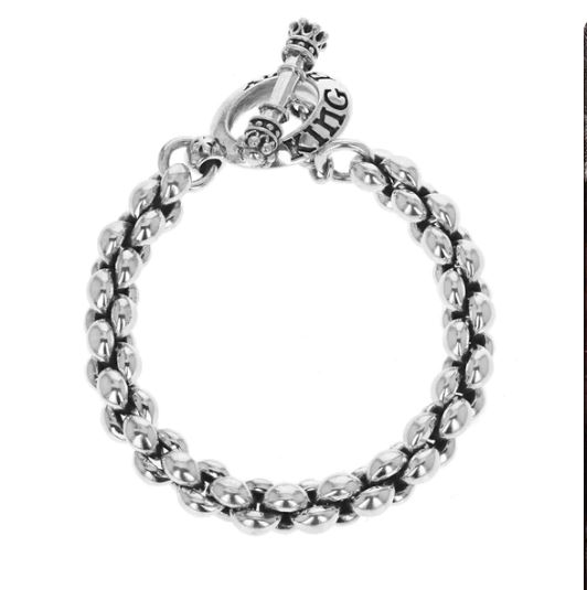 King Baby Sterling Silver Large Infinity Link Bracelet 
Length: 8.75 Inch