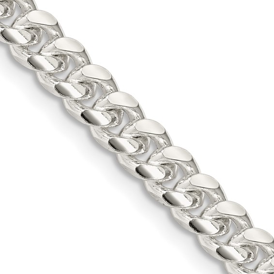 Sterling Silver 6.0 mm Diamond Cut Domed Curb Bracelet 9