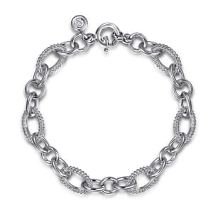 Gabriel & Co Sterling Silver Link Chain Bujukan Bracelet 
7.5