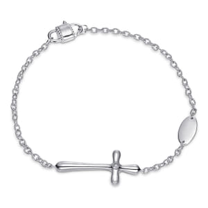Gabriel & Co Sterling Silver Cross Diamond Bracelet0.02 ct 
7.5 inch