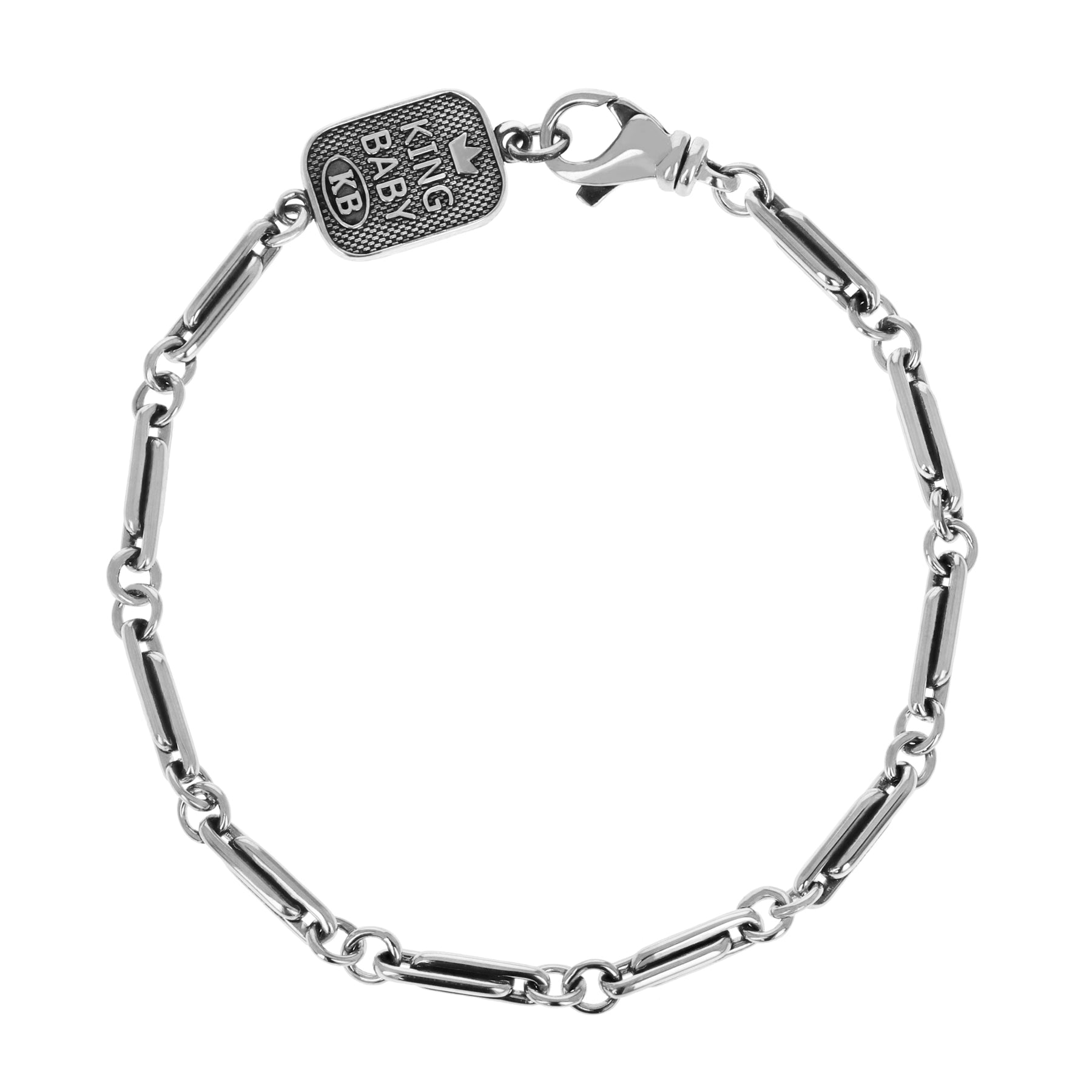 King Baby Sterling Silver Small Paperclip Bracelet
Length: 8.75 Inch