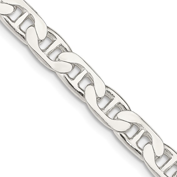 Sterling Silver 6.5Mm Flat Anchor Bracelet 
9 inch