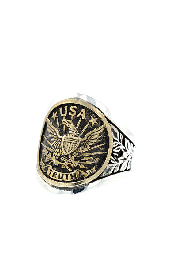 King Baby Sterling Silver With Gold Alloy Eagle Cigar Band
Ring Size: 11