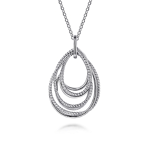 Gabriel & Co Sterling Silver Rope Fashion Pendant Necklace