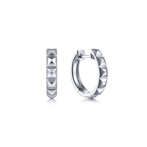 Gabriel & Co Sterling Silver Pyramid Huggies