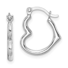 Sterling Silver Heart Shape Hoops