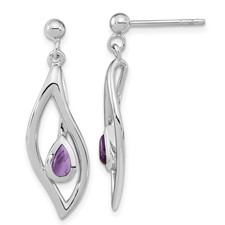 Sterling Silver dangle Earrings & Amethyst