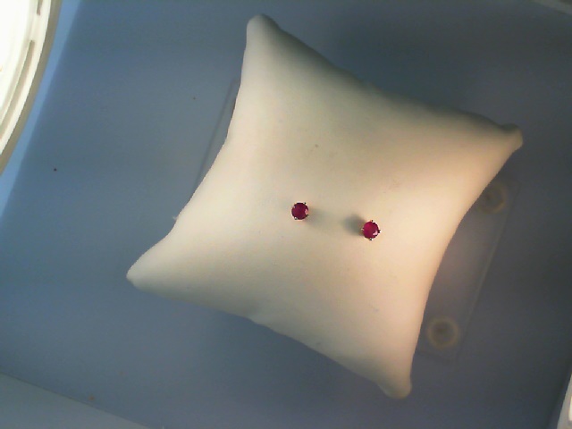 14ky Round Ruby Stud Earrings .70cttw