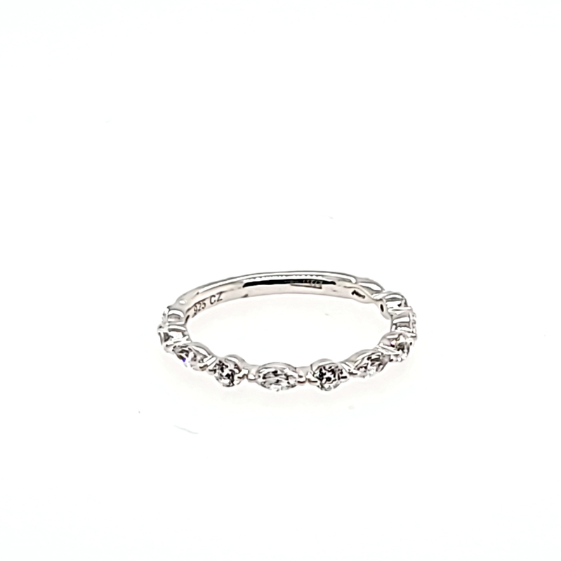 18K Si .67Tw Rb & Mq Diamond Wedding Band  Pt Si $2160  Pt Vs $2320