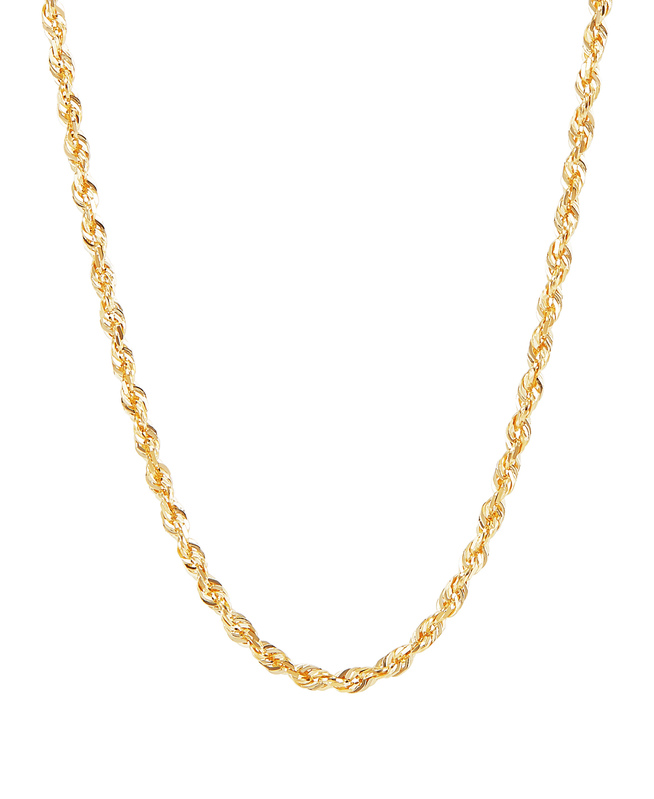 14Ky 18" Solid 1.65Mm Glitter Chain