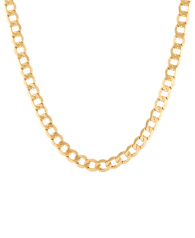14Ky 22" 7Mm Hollow Light Curb Necklace