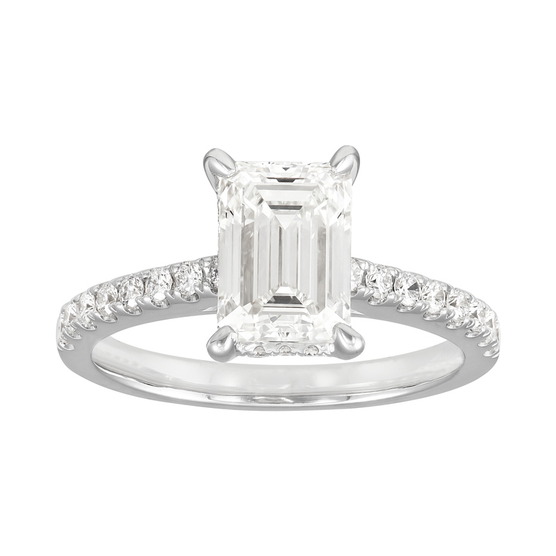 Lab Grown - 14Kw 1.5Ct G Vvs2 Ec Hidden Halo Engagement Ring  1Ec=1.59Ct  Igi Cert Lg532270807