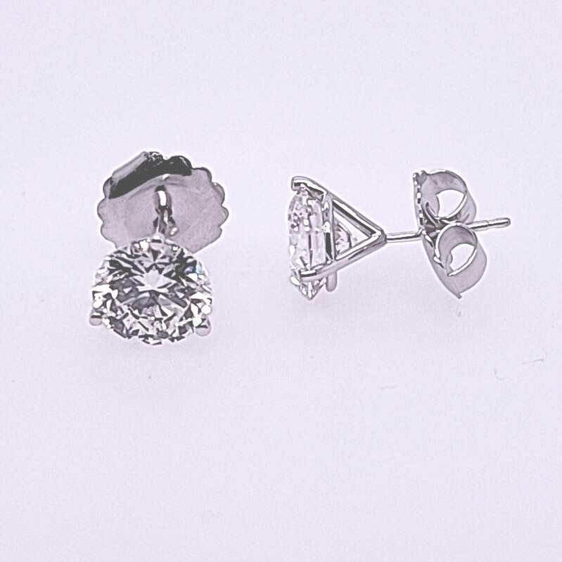 Lab Grown - 6.02Ct G Vs1/Vs2 Martini Set Stud Earrings  Igi Cert Lg597391094&Lg597391104