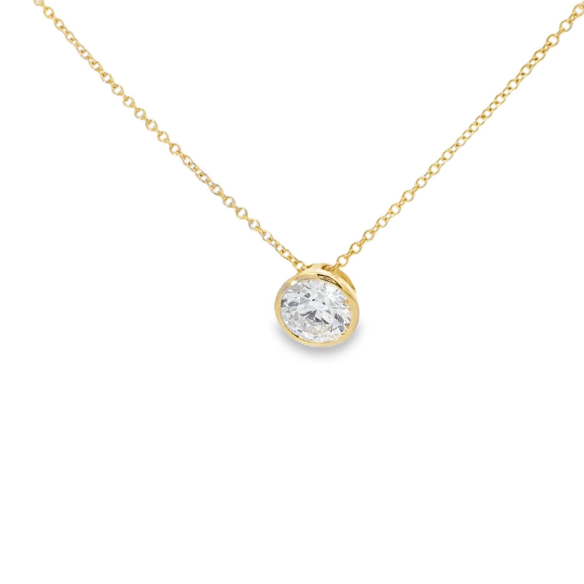 14ky Lab Diamond Pendant and Chain 1cttw  LG674505292