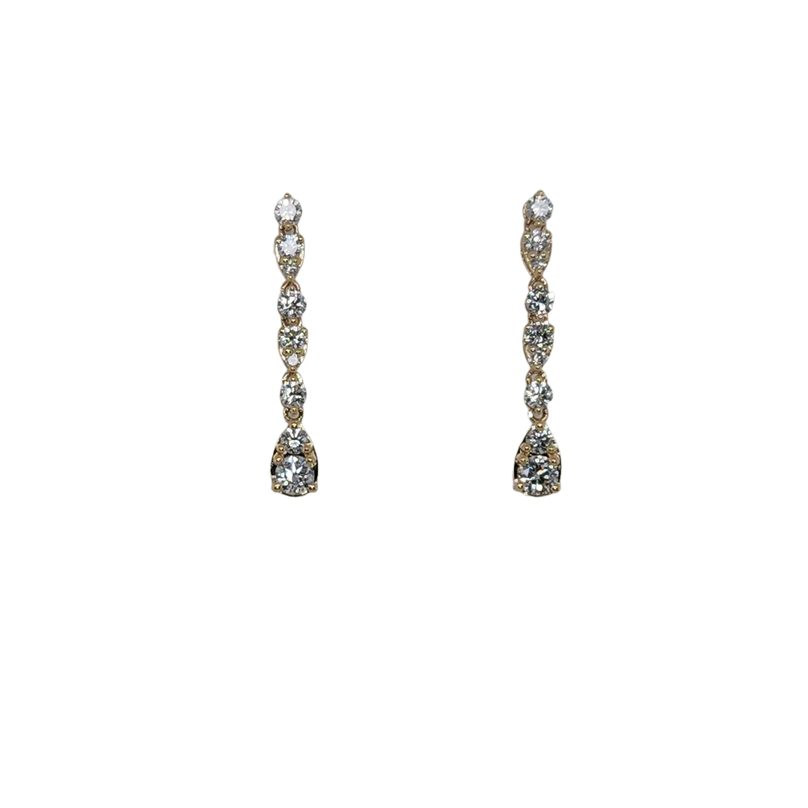 Lab Grown - 14Ky 1.5Cttw Dangle Diamond Earrings