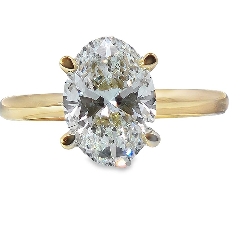 Lab Grown - 14Ky 3.25Cttw F Vs2 Oval Hidden Halo Solitaire  D=3.12Ct  Lg593372191