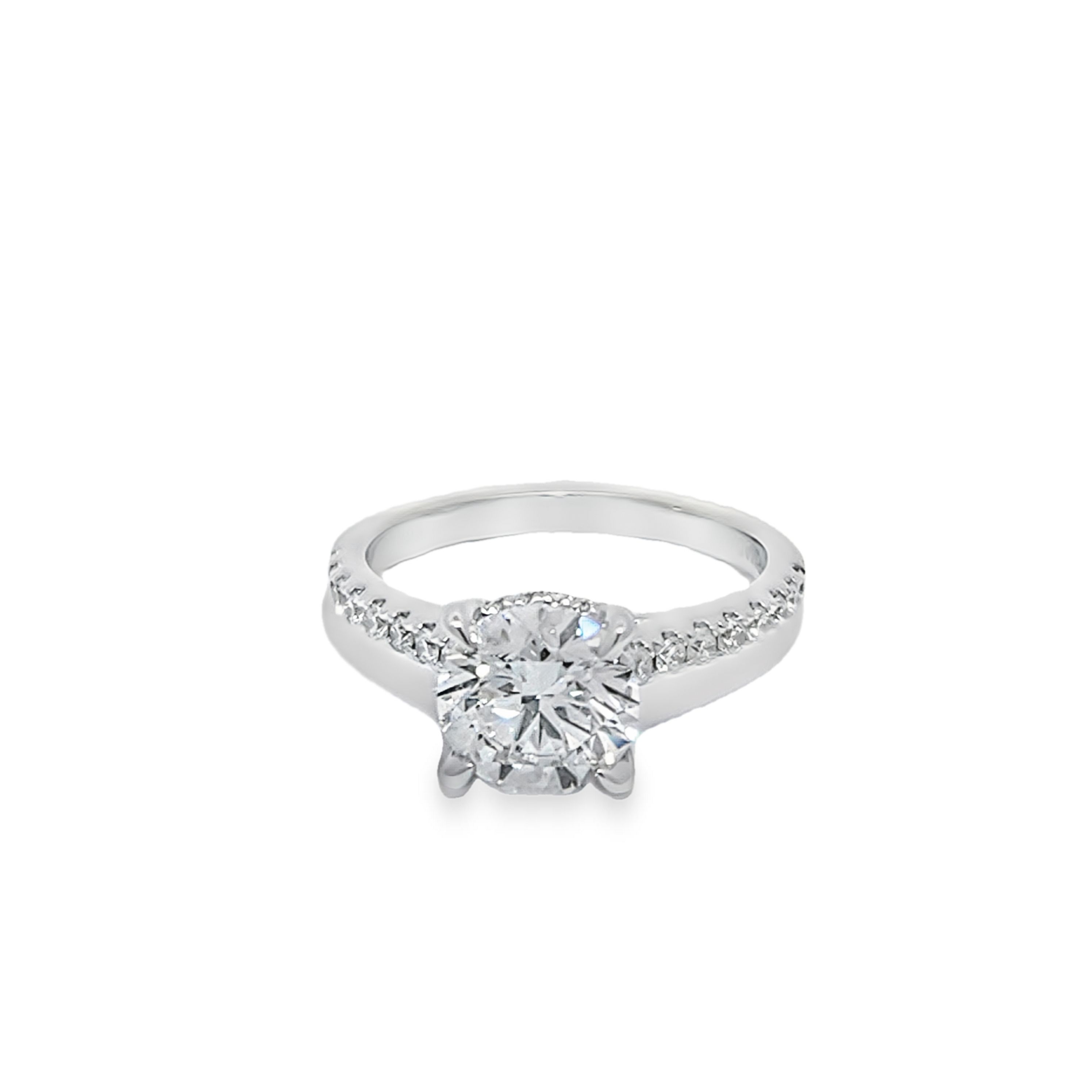 Lab Grown - 14Kw 2 1/3Cttw G Vvs2 Rb Hidden Halo Engagement Ring  1D=2.00Ct  Igi Cert Lg6123257950