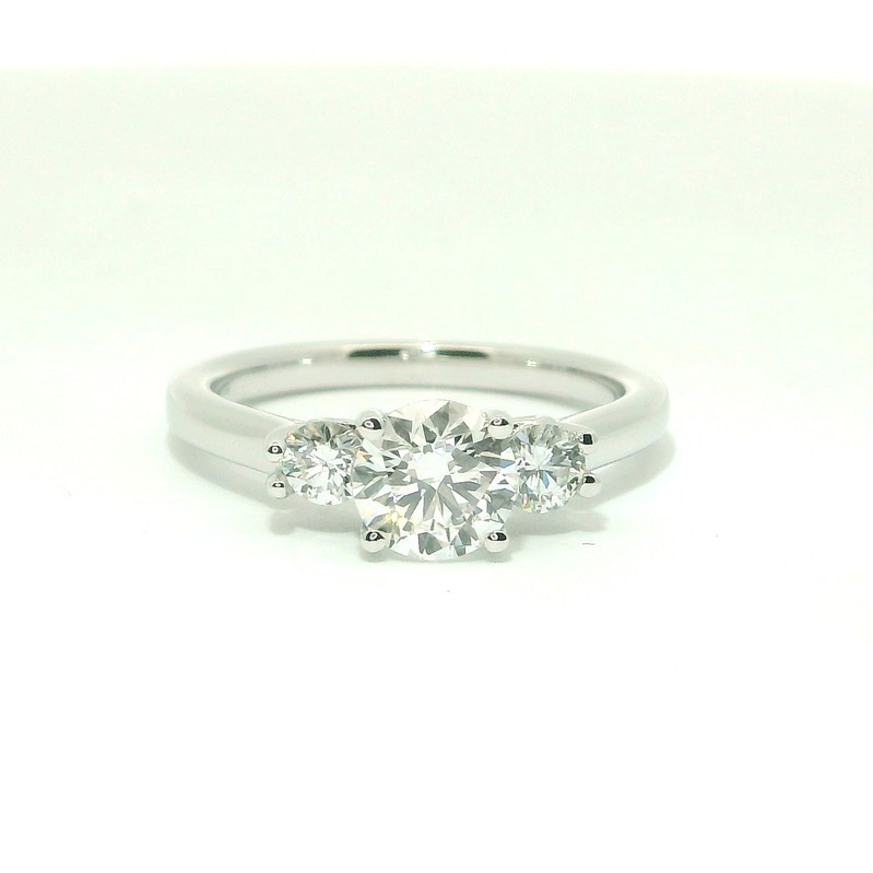 Lab Grown - 14Kw 1Cttw 3 Stone Diamond Ring  1D=.71Ct F Vvs2  Igi Lg492131921