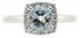 10Kw Aquamarine & Diamond Halo Ring  Aq=.82Ct D=.16Cttw