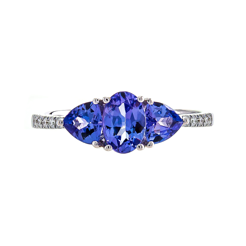 10Kw 3 Stone Tanzanite Ring  Tz=1.22Cttw