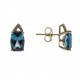 10Ky London Blue Topaz Earrings W/Diamond Accents  Bt=3.2Ct D=.04Cttw