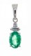 14Kw Emerald & Diamond Pendant  E=.46Ct D=.11Cttw  Chain Included