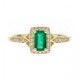 10Ky E/C Emerald & Diamond Halo Ring  E=.58Ct D=.14Cttw
