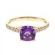 10Ky Amethyst Ring W/Diamond Accents  Am=1.39Ct D=.13Cttw