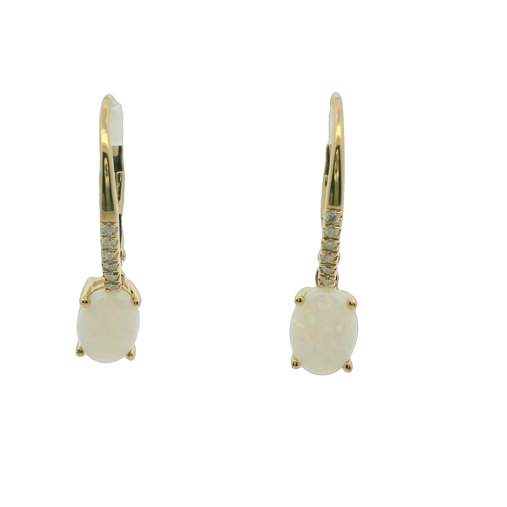 10Ky Austr. Opal Leverback Earrings