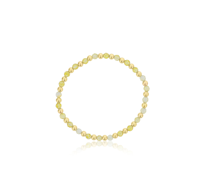 4mm Citrine w/ Alternating GF Beads