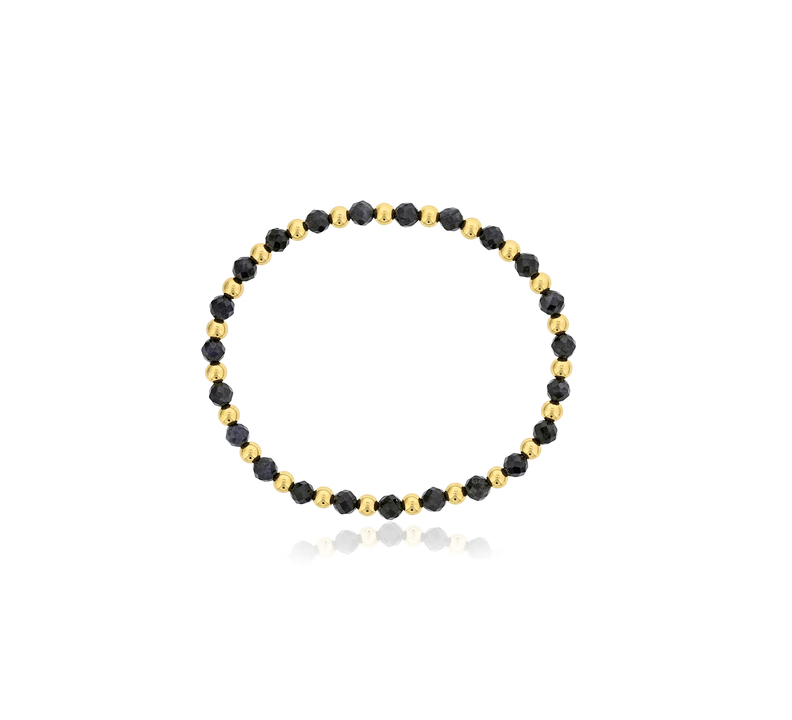 4mm Sapphire w/ Alternating GF Beads Bracelet