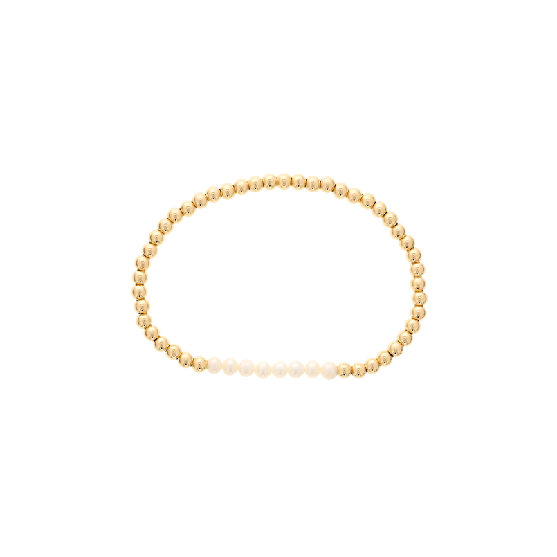 Shinebright Birthstone Mini Bracelet - 4Mm Gf Beads With Pearl Bar