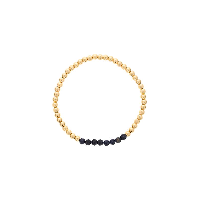 Shinebright Birthstone Mini Bracelet - 4Mm Gf Beads With Sapphire Bar