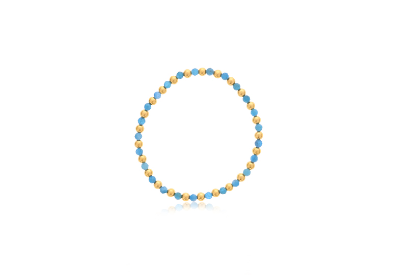 Shinebright - 7" Alternating 4Mm Gf Beads & Faceted Apatite