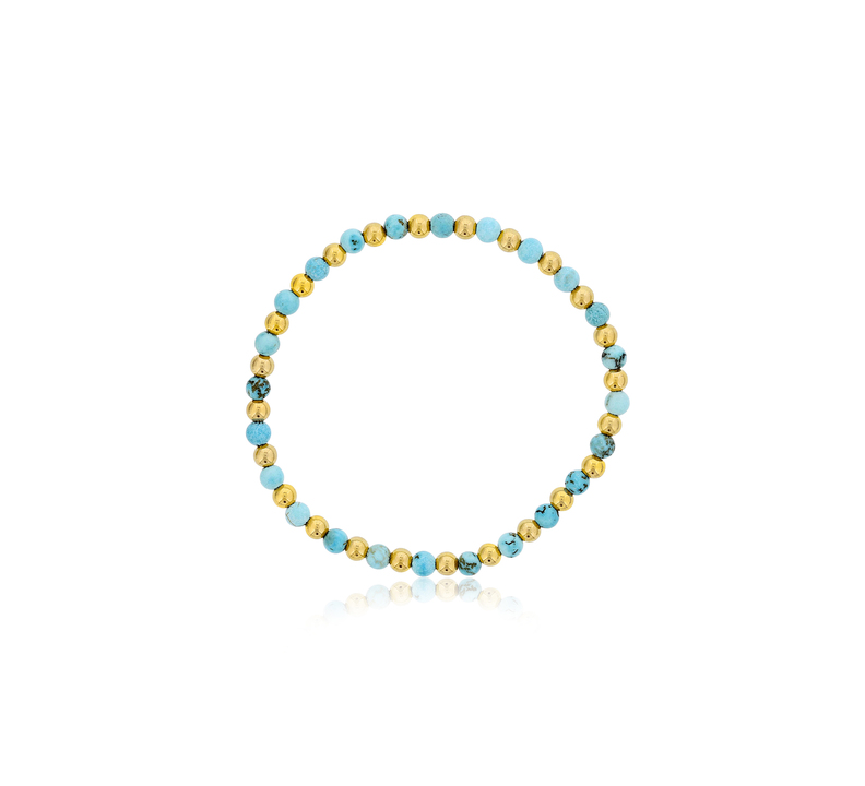 Shinebright - 7" Alternating 4Mm Gf Beads & Faceted Blue Howlite
