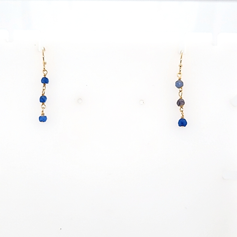 September - Gf & 3 Sapphire Earrings