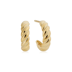 14Ky Croissant Half Hoop Earrings