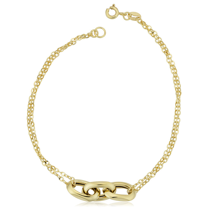 10KY 3 Link Forzatina Bracelet w/ Charm