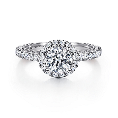 14K White Gold Diamond Engagement Ring - 0.47 Ct